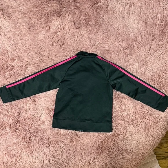 adidas Kids zip Jacket - Black and Pink - Picture 3 of 8